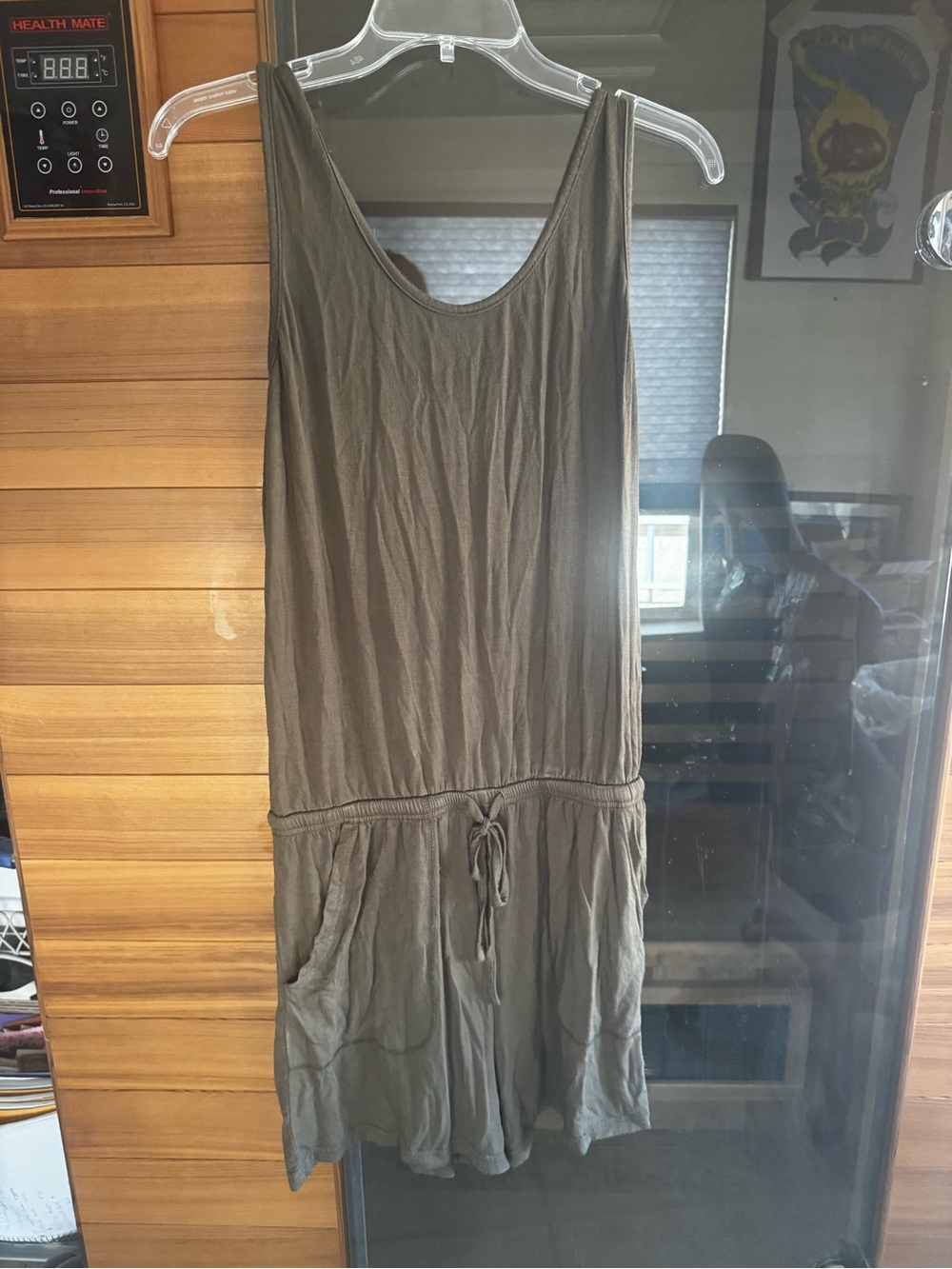 Sleeveless Olive Green Drawstring Waist Jumpsuit